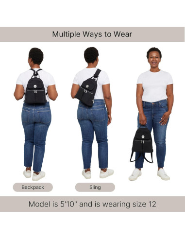 Mochila Convertible Baggallini Nápoles - Bandolera Nylon 30.5x27.9cm