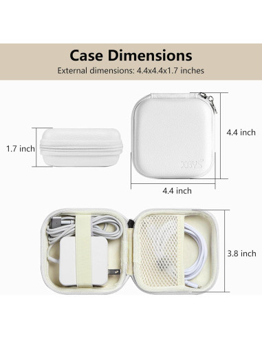Funda de Cargador Linpr para MacBook - Estuche Organizador Blanco M
