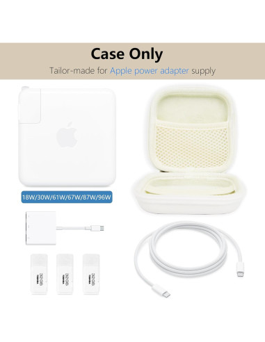 Funda de Cargador Linpr para MacBook - Estuche Organizador Blanco M