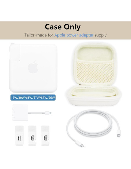 Funda de Cargador Linpr para MacBook - Estuche Organizador Blanco M