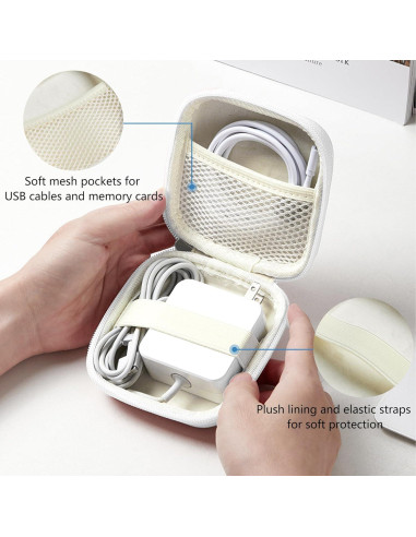 Funda de Cargador Linpr para MacBook - Estuche Organizador Blanco M