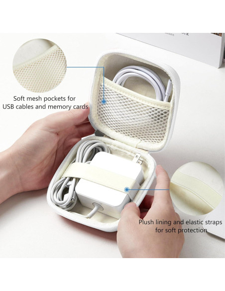 Funda de Cargador Linpr para MacBook - Estuche Organizador Blanco M