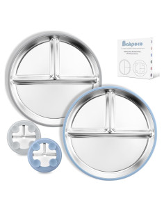 Plato Dividido de Acero Inoxidable Bakpoco 22.86 cm Antideslizante