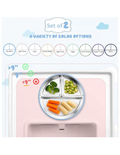 Plato Dividido de Acero Inoxidable Bakpoco 22.86 cm Antideslizante 2