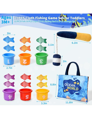 Set de Juguetes Montessori de Pesca Alsatic Toys 20 Piezas
