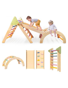 Conjunto Triángulo Pikler LOL-FUN 5 en 1 para Niños 1-3 Años