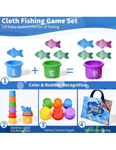 Set de Juguetes Montessori de Pesca Alsatic Toys 20 Piezas