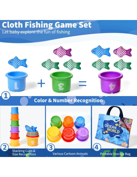 Set de Juguetes Montessori de Pesca Alsatic Toys 20 Piezas