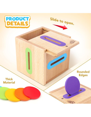 Juguete Montessori de Clasificación de Colores de Madera 9.4cm