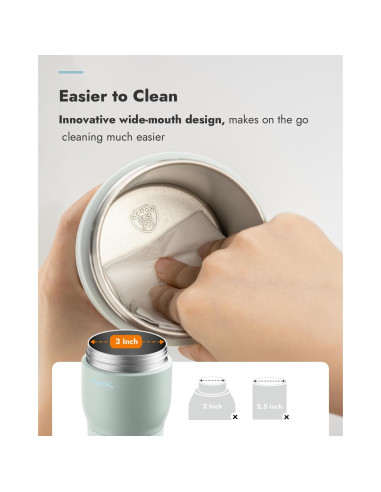 Calentador de Botellas Portátil Papablic Pro - 30W, 5 Temperaturas, Esterilizador, Verde Menta