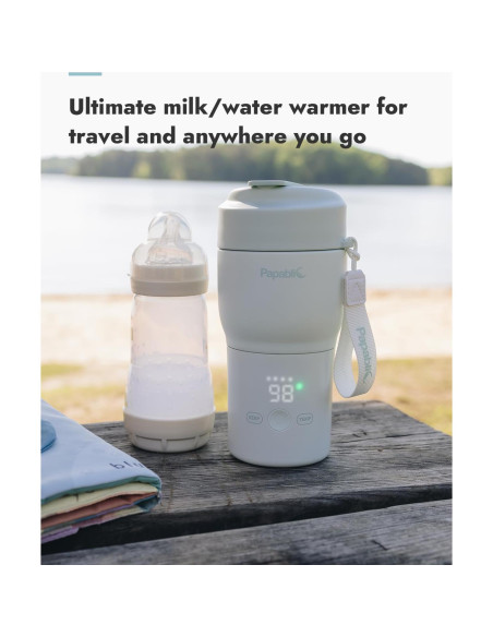 Calentador de Botellas Portátil Papablic Pro - 30W, 5 Temperaturas, Esterilizador, Verde Menta