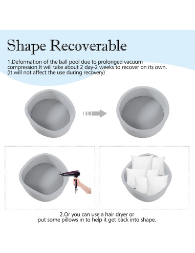 Foso de Pelotas de Espuma SHJADE 90CM Gris para Niños