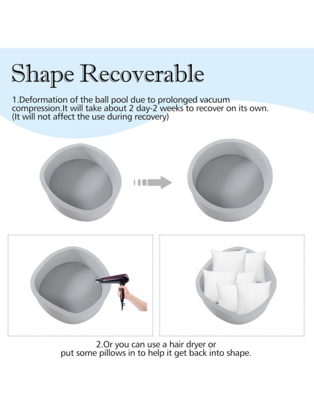 Foso de Pelotas de Espuma SHJADE 90CM Gris para Niños