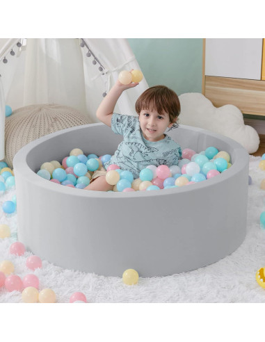 Foso de Pelotas de Espuma SHJADE 90CM Gris para Niños