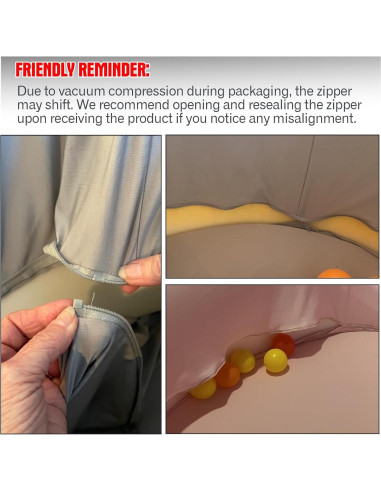 Foso de Pelotas de Espuma SHJADE 90CM Gris para Niños