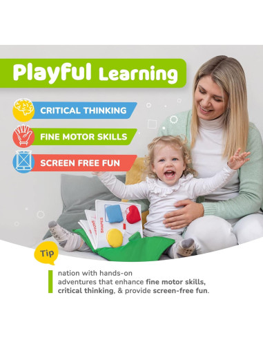 Libro Ocupado Montessori deMoca para Niños 1-3 Años - Actividades de Aviación