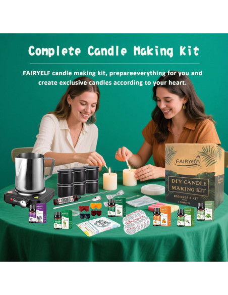 Kit de Fabricación de Velas FAIRYELF 500W con Cera de Soja