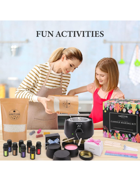 Kit de Fabricación de Velas SAEUYVB con Olla LED 0.68 kg