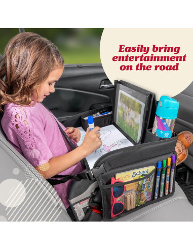 Bandeja de Viaje para Niños Lusso Gear - Organizador Auto Negro