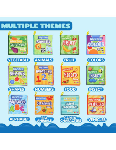 Libros de Baño Joyin 12 Pcs Tela Suave y No Tóxicos