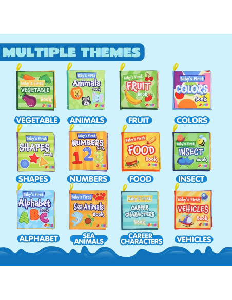 Libros de Baño Joyin 12 Pcs Tela Suave y No Tóxicos