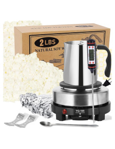 Kit de Fabricación de Velas SAEUYVB 2kg con Derretidor y Cera Soja