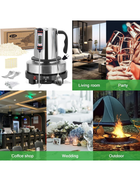 Kit de Fabricación de Velas SAEUYVB 2kg con Derretidor y Cera Soja