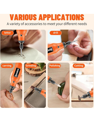 Gonanza Mini Kit Herramienta Rotativa Inalámbrica 62 Accesorios