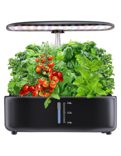 Kit Hidropónico Interior SOMYMORE con Luz LED 12 Plantas 43cm