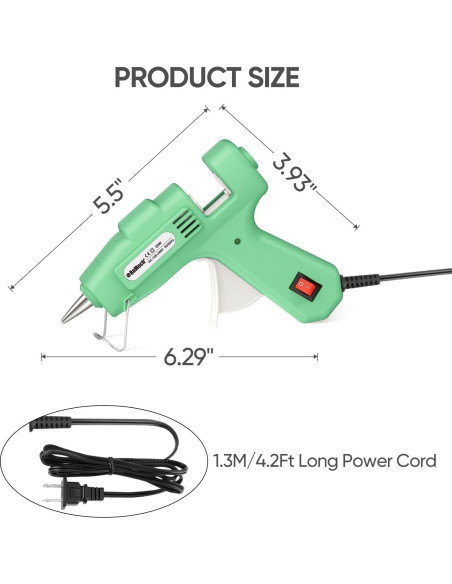Pistola de Pegamento Caliente ROMECH 20W Verde + 30 Barras Pistola de Pegamento Caliente ROMECH 20W Verde + 30 Barras