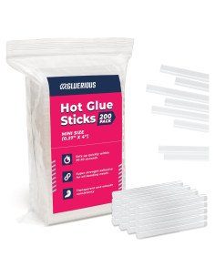 Barras de Pegamento Caliente Mini Gluerious 200 Pcs 10 cm
