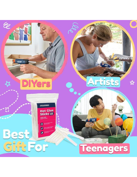 Barras de Pegamento Caliente Mini Gluerious 200 Pcs 10 cm
