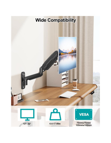 Soporte de Pared MOUNT PRO para Monitor 13-32" Negro