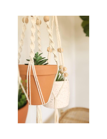 Kit de Macramé Aesthetic Creative - 3 Soportes de Plantas DIY