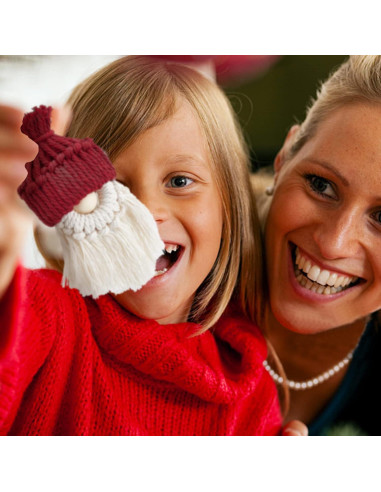 Kit de Gnomos de Navidad DIY FREEBLOSS - 6 Piezas Macramé