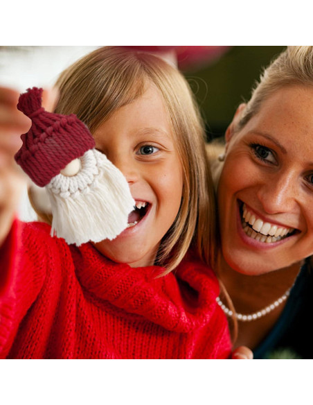 Kit de Gnomos de Navidad DIY FREEBLOSS - 6 Piezas Macramé