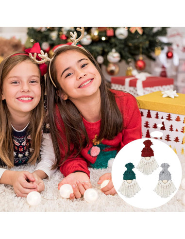 Kit de Gnomos de Navidad DIY FREEBLOSS - 6 Piezas Macramé