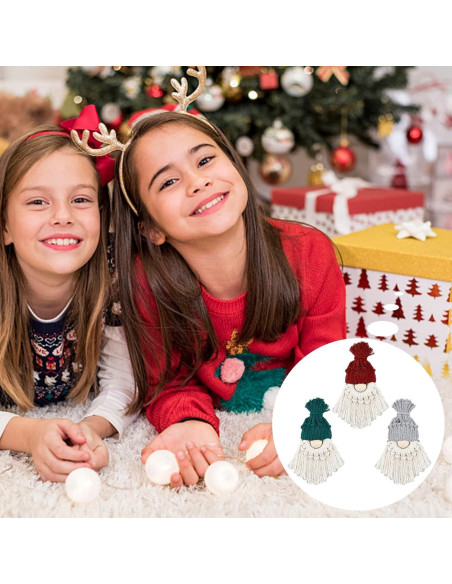 Kit de Gnomos de Navidad DIY FREEBLOSS - 6 Piezas Macramé