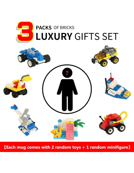 Taza de Café Lumsburry Build-on Brick Negra - Regalo Divertido