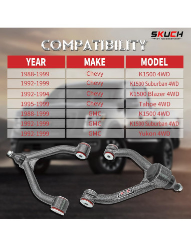Brazos de Control Superiores SKUCH para Chevy GMC 1988-1998