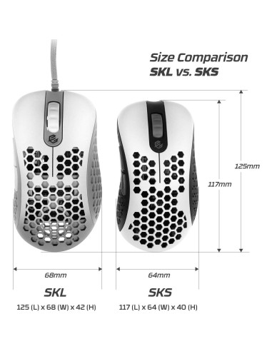 Ratón Gaming G-Wolves Skoll Mini SK-S Blanco 50g Ergonómico