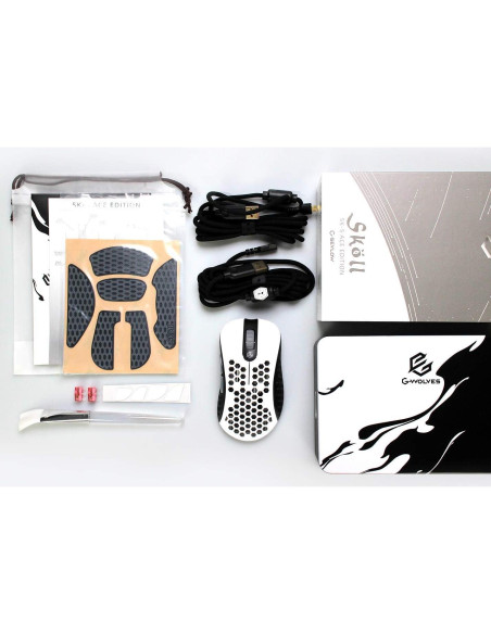 Ratón Gaming G-Wolves Skoll Mini SK-S Blanco 50g Ergonómico