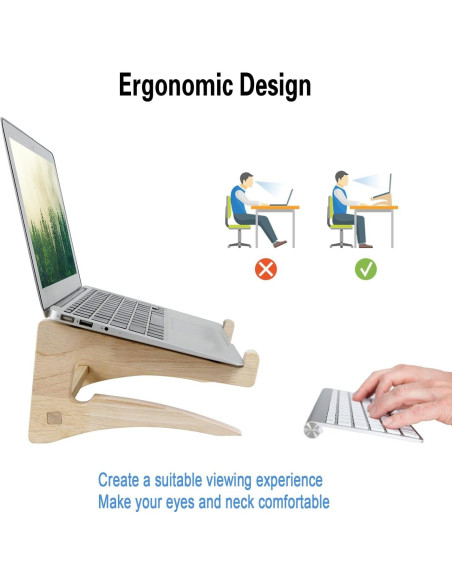 Soporte para Laptop UI U & I de Madera, 11-15.6" Ergonomico