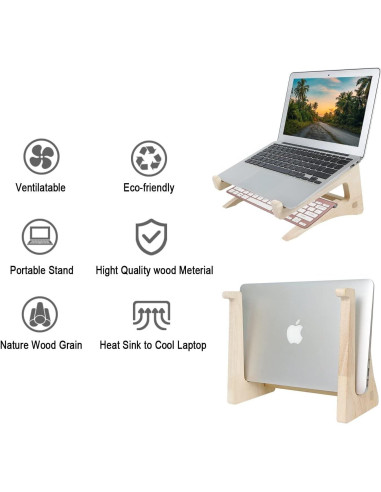 Soporte para Laptop UI U & I de Madera, 11-15.6" Ergonomico
