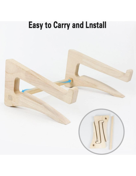 Soporte para Laptop UI U & I de Madera, 11-15.6" Ergonomico
