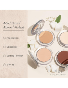 Base de Maquillaje Mineral Compacto Prensado POL 4 en 1 SPF 15 2