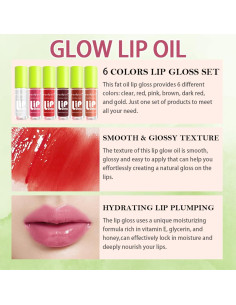 Juego de 6 Brillos Labiales ZAMANIYA Hidratantes y No Pegajosos 2