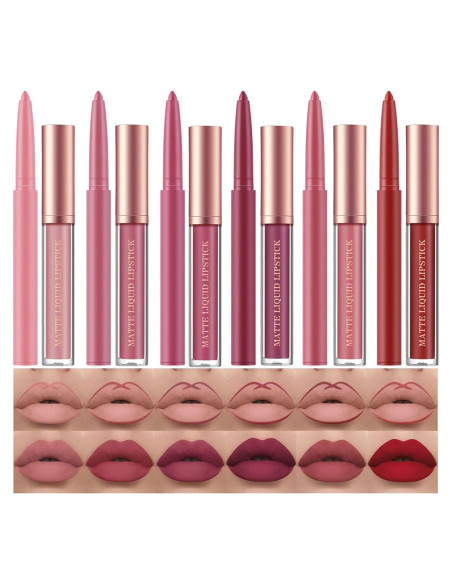 Set de Maquillaje BestLand 12 Piezas: 6 Pintalabios Mate y Lápices