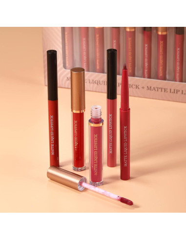 Set de Maquillaje BestLand 12 Piezas: 6 Pintalabios Mate y Lápices