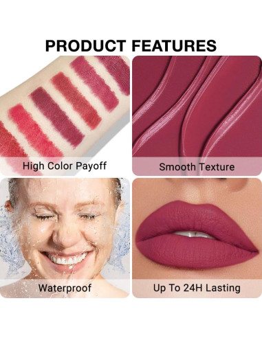 Delineador de Labios Retráctil FeiCuiYun Ciruela Mate 1 unidad